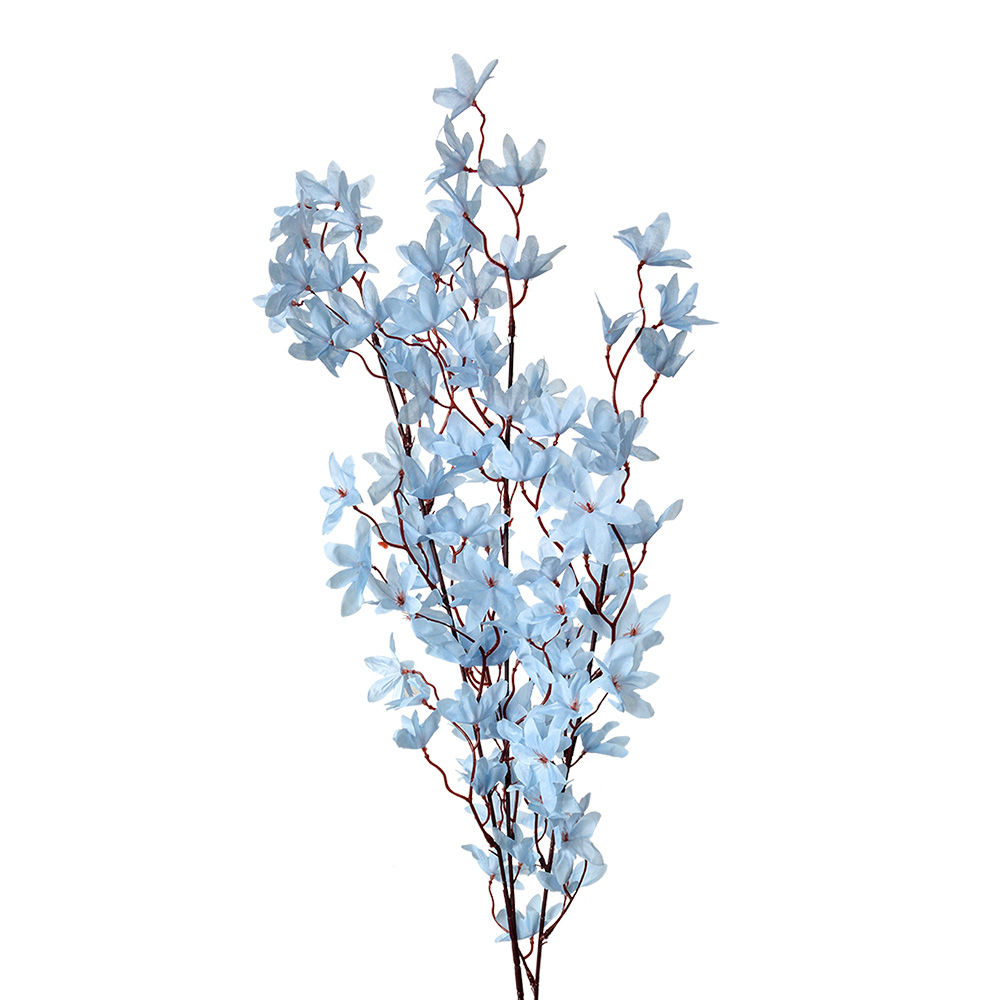 Clayre & Eef   | Decoratie tak met bloemen Blauw Groen 6x6x110 cm | 5PL0167BL