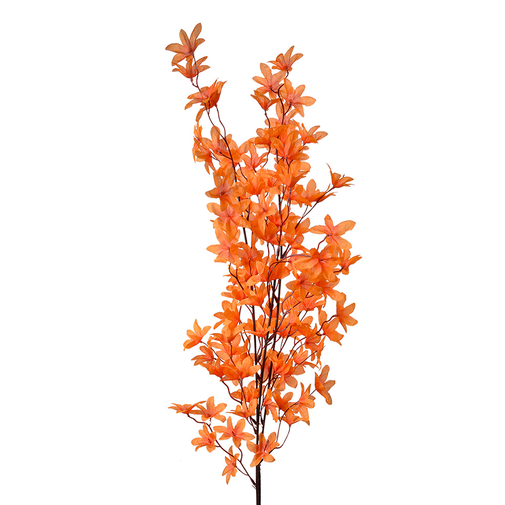 Clayre & Eef   | Decoratie tak met bloemen Oranje Groen 6x6x110 cm | 5PL0167O