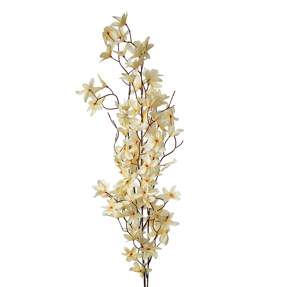 Clayre & Eef   | Decoratie tak met bloemen Geel Groen 6x6x110 cm | 5PL0167Y