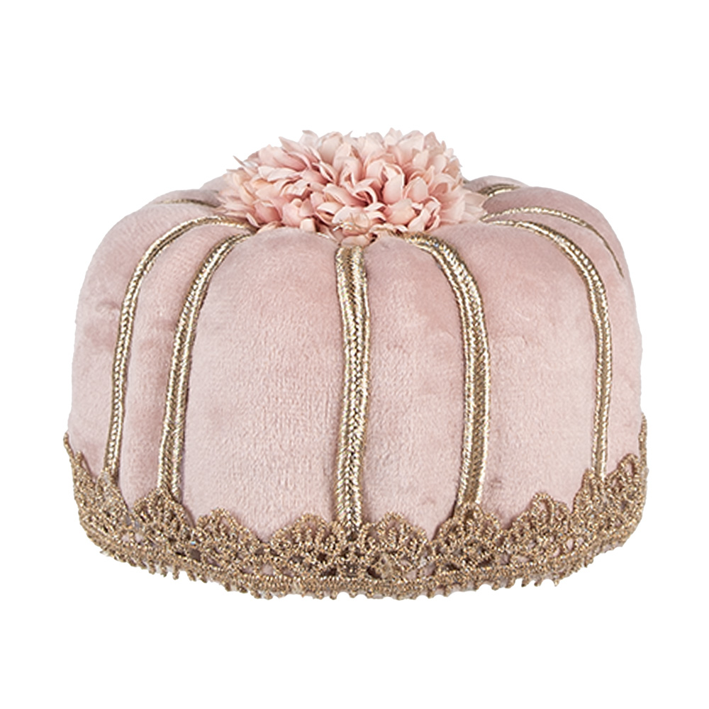 Clayre & Eef   | Decoratie taart Roze Goudkleurig ø 12x7 cm | 65925