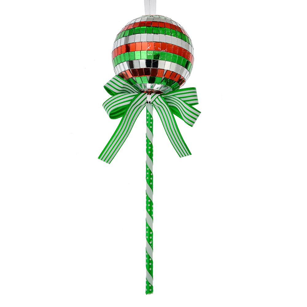Clayre & Eef   | Kerstdecoratie Hanger Lolly Groen Rood ø 9x25 cm | 66115GR