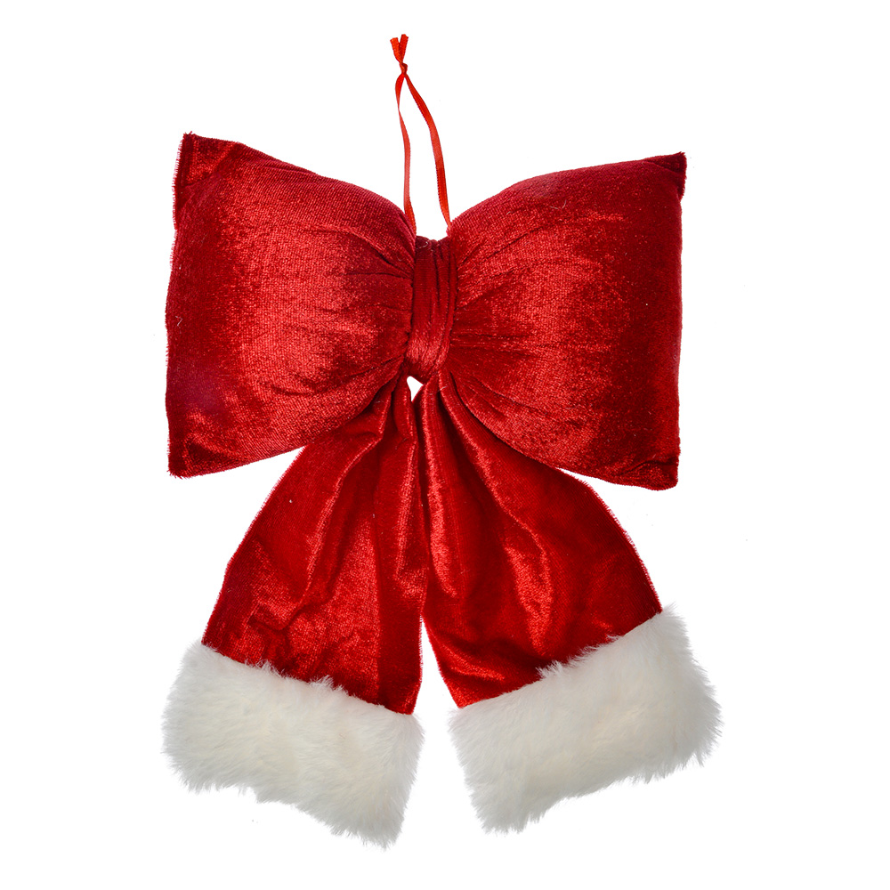 Clayre & Eef   | Decoratie Strik Rood Wit 22x5x26 cm | 66097M