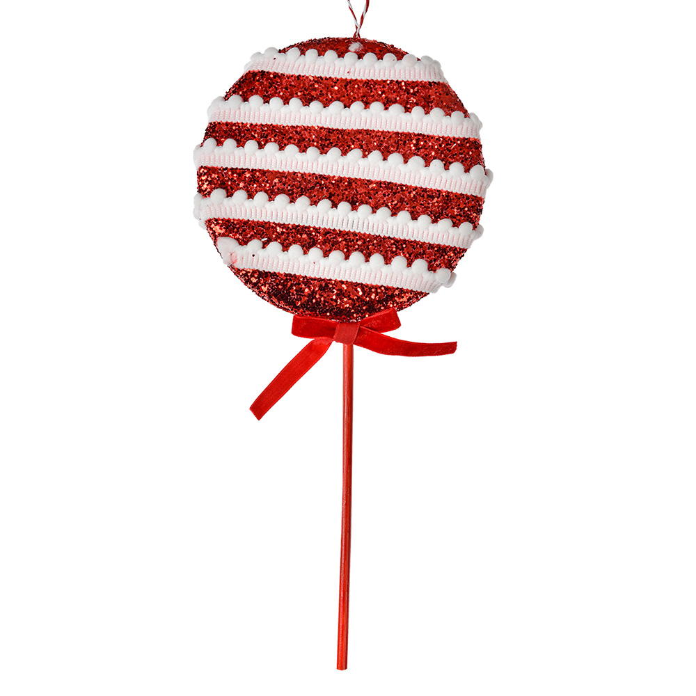 Clayre & Eef   | Kerstdecoratie Lolly Rood Wit 14x4x30 cm | 66187