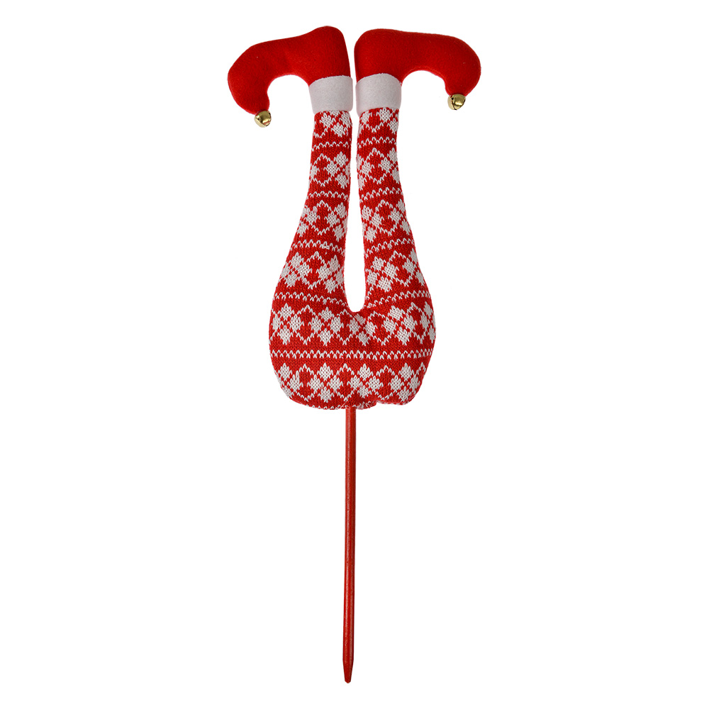 Clayre & Eef   | Decoratie Kerst Elfenbenen Rood Wit 19x4x50 cm | 66193