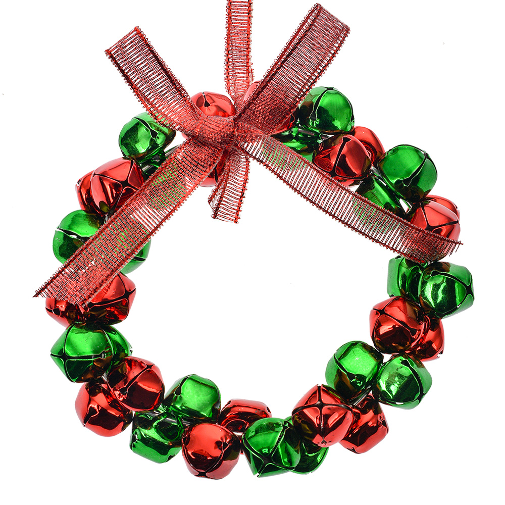 Clayre & Eef   | Decoratie hanger Krans Rood Groen ø 11x2 cm | 66202