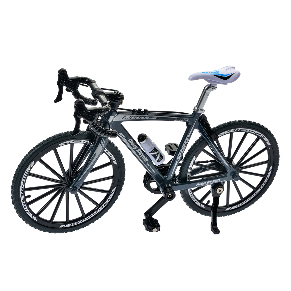 Clayre & Eef   | Decoratie Miniatuur Fiets Grijs Zwart 20x5x12 cm | 66203