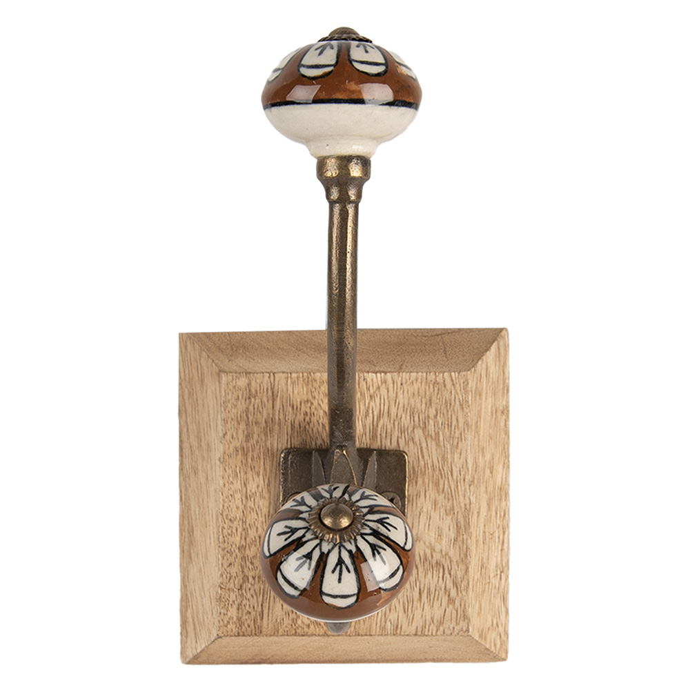 Clayre & Eef   | Wandhaak Bruin 10x11x18 cm | 6H2395