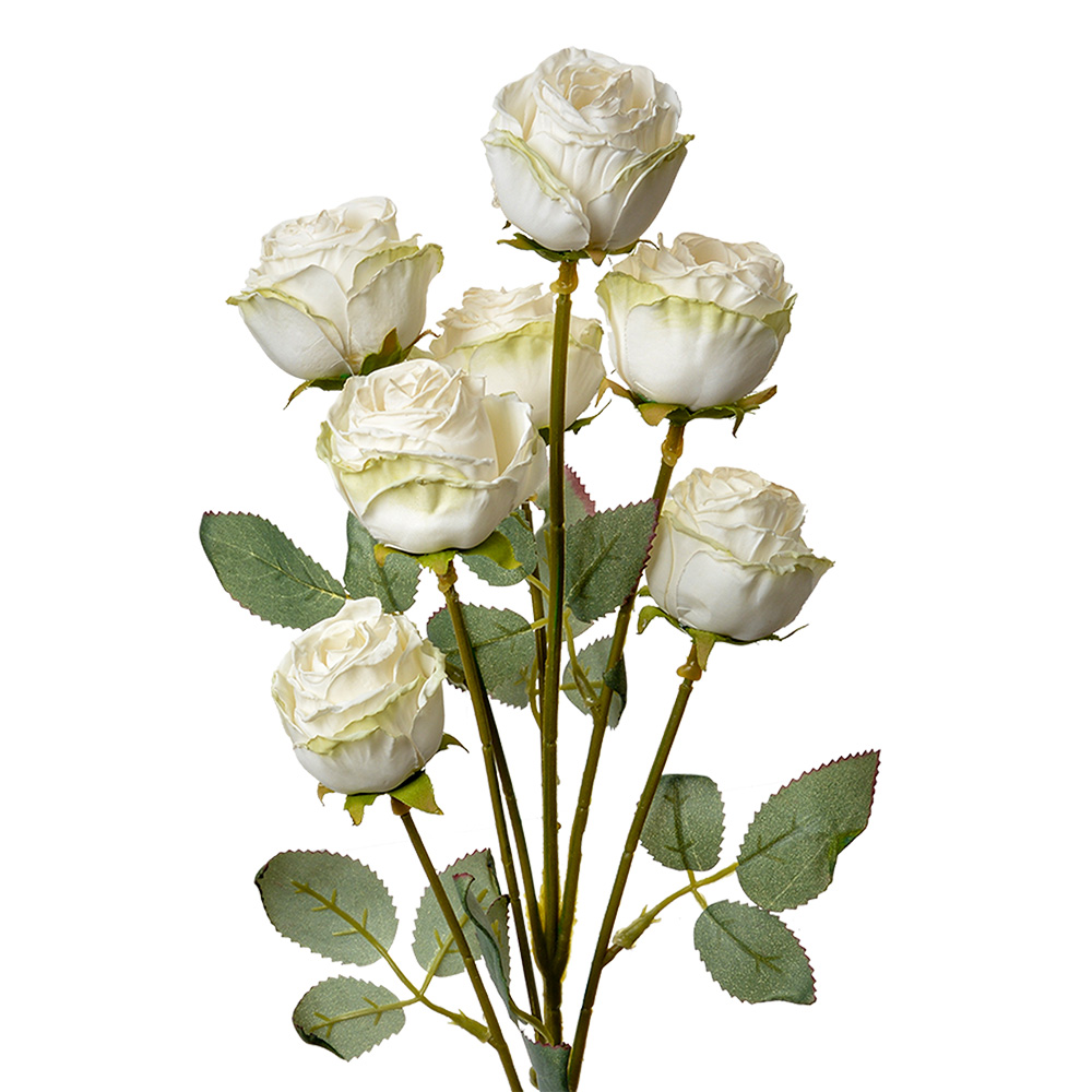 Clayre & Eef   | Decoratie tak met bloemen Wit Groen 8x8x55 cm | 6PL0391W