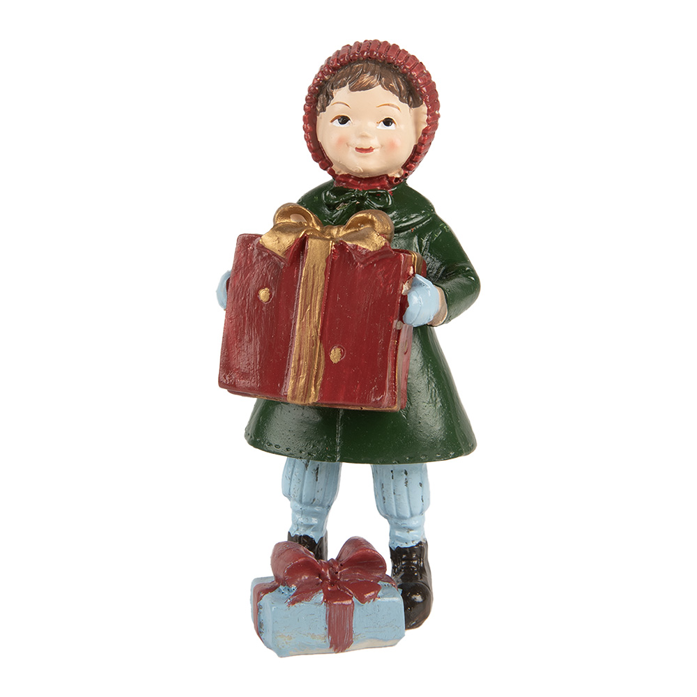 Clayre & Eef   | Kerstdecoratie Kind Groen Rood 5x5x12 cm | 6PR5722