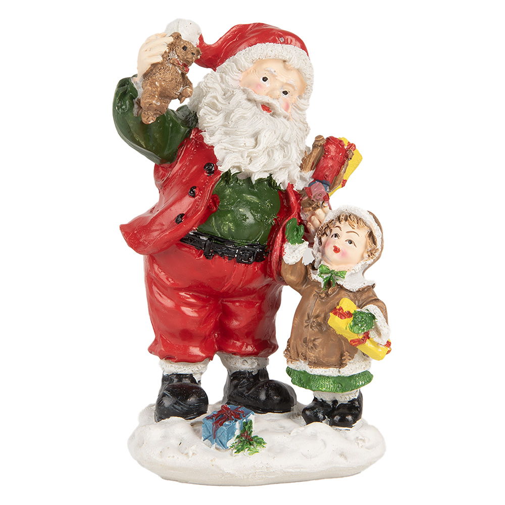 Clayre & Eef   | Kerstdecoratie Kerstman Rood Wit 8x6x13 cm | 6PR5723