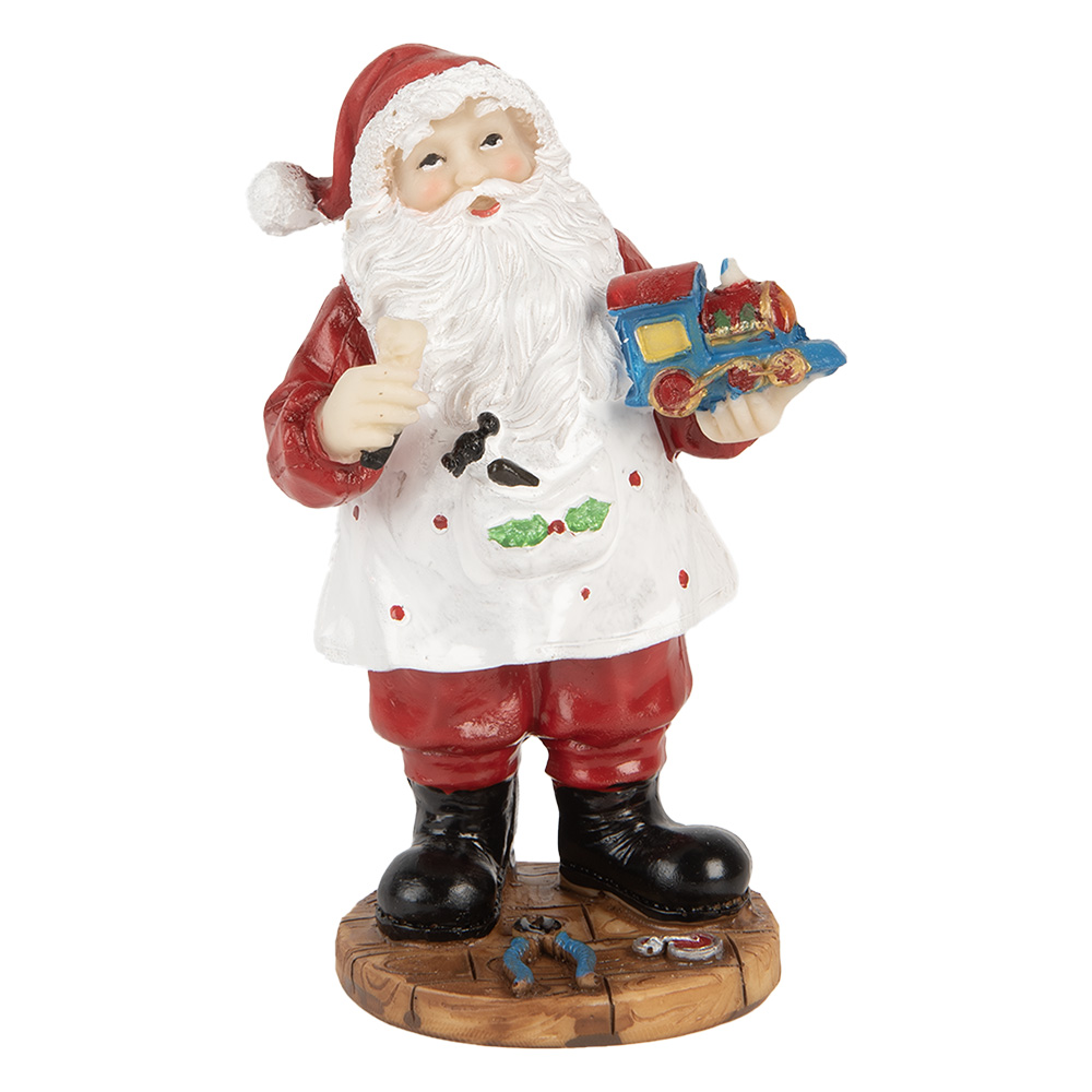 Clayre & Eef   | Kerstdecoratie Kerstman Rood Wit 8x6x13 cm | 6PR5725
