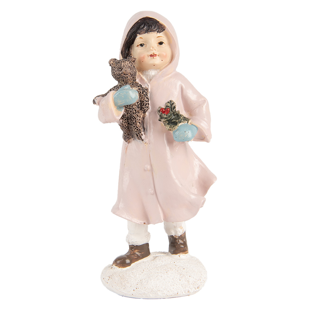 Clayre & Eef   | Kerstdecoratie Kind Roze Wit 6x4x12 cm | 6PR5727