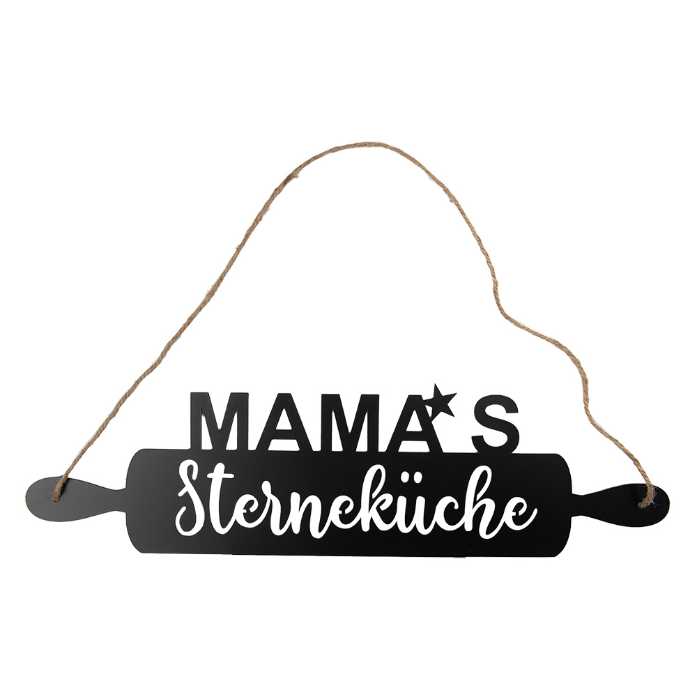 Clayre & Eef   | Tekstbord Zwart 50x1x14 cm | 6Y5696