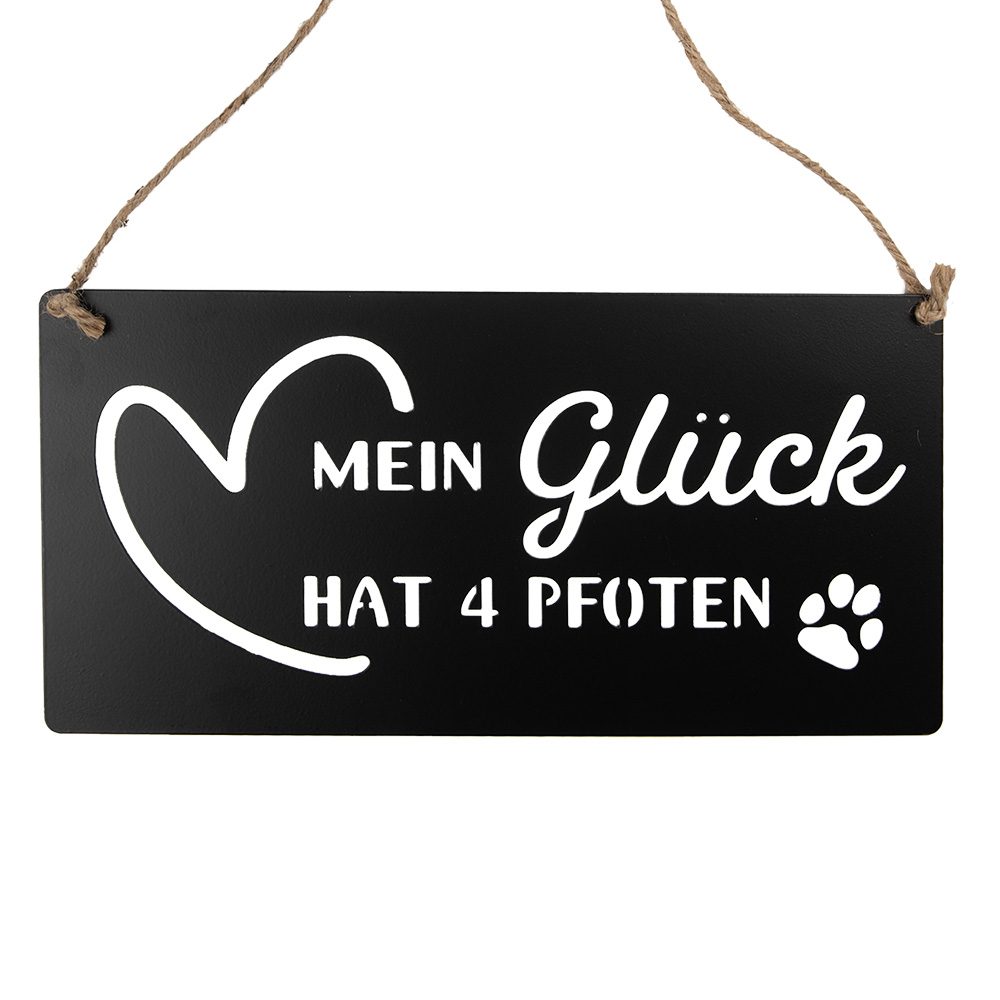 Clayre & Eef   | Tekstbord Zwart 30x1x15 cm | 6Y5698