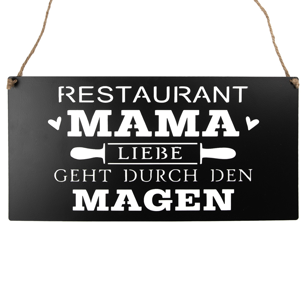 Clayre & Eef   | Tekstbord Zwart 40x1x20 cm | 6Y5699