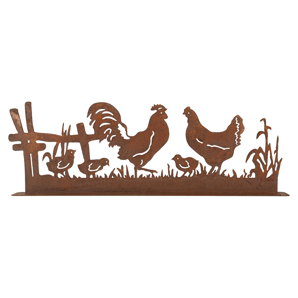 Clayre & Eef   | Decoratie Kip met Haan Bruin 41x5x14 cm | 6Y5778