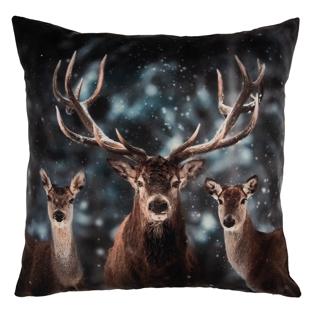 Clayre & Eef   | Kussenhoes Grijs Bruin 45x45 cm | KT021.411