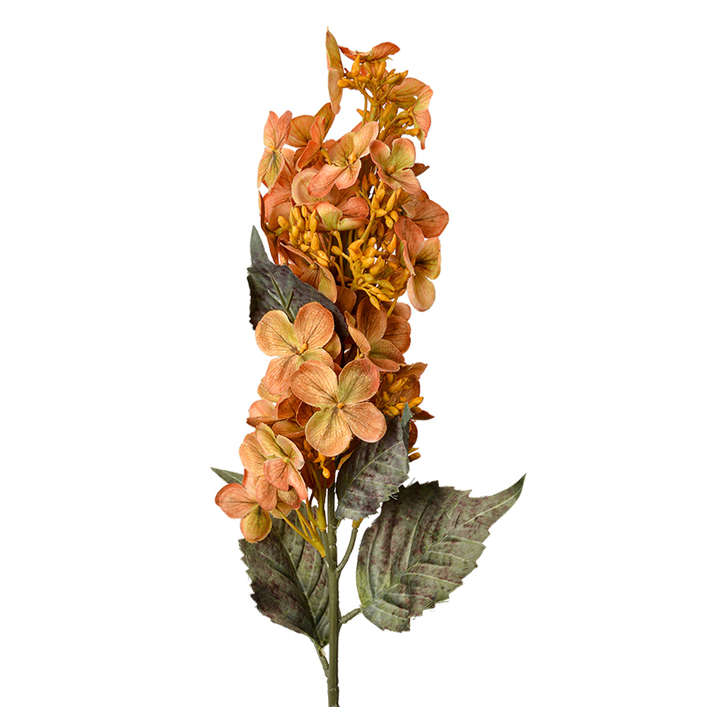 Clayre & Eef   | Decoratie tak met bloemen Oranje Groen 10x8x71 cm | 5PL0162CH