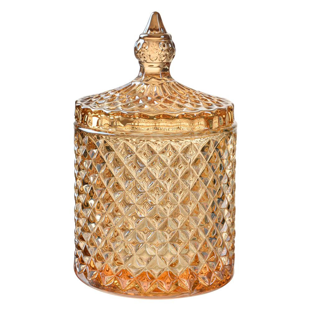 Clayre & Eef   | Voorraadpot met deksel Geel ø 9x14 cm | 6GL4723