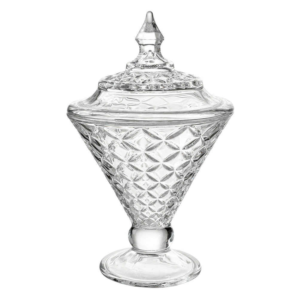 Clayre & Eef   | Bonbonniere met deksel Transparant ø 12x19 cm | 6GL4728