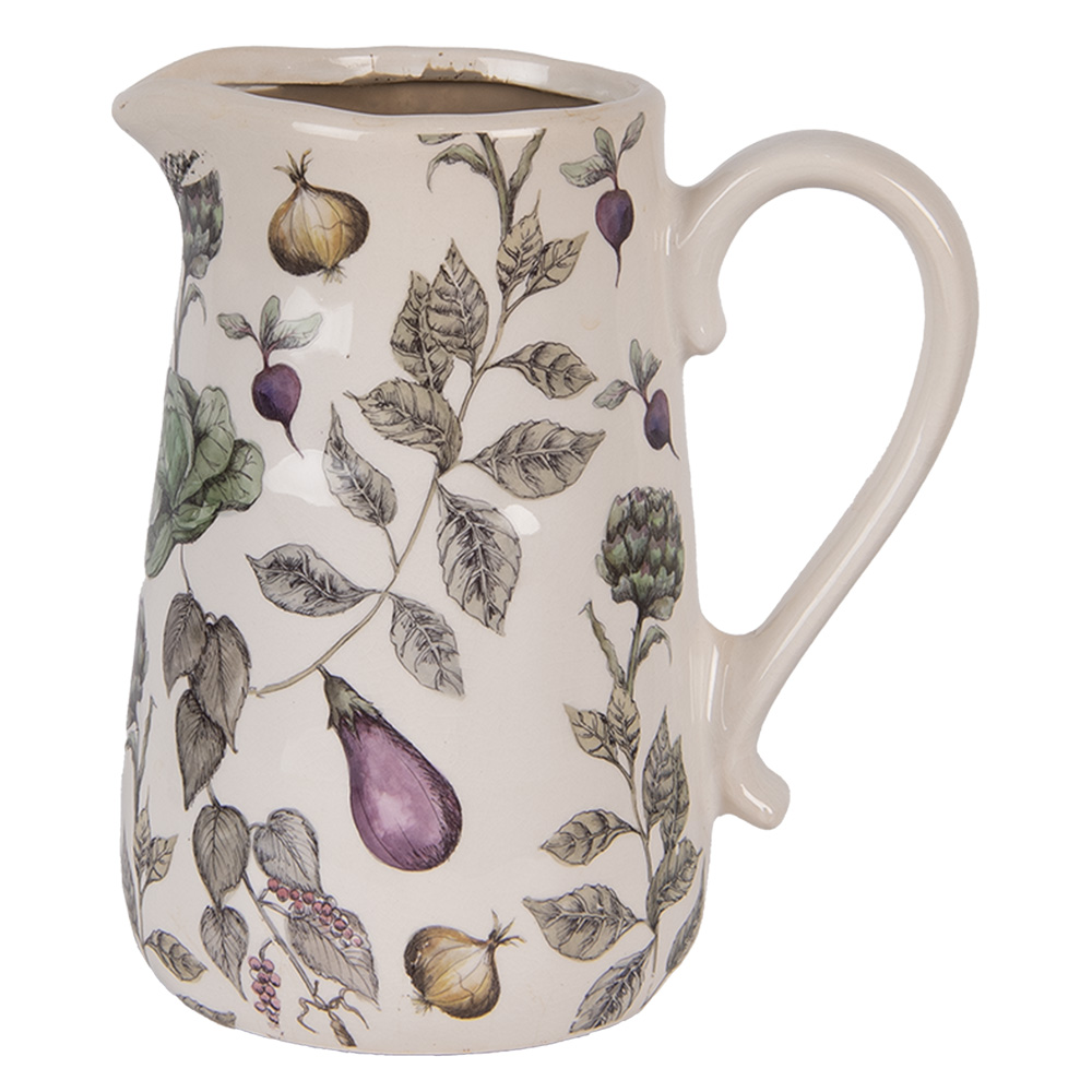 Clayre & Eef   | Decoratieve Schenkkan Beige Groen 21x15x23 cm | 6CETKG0002L