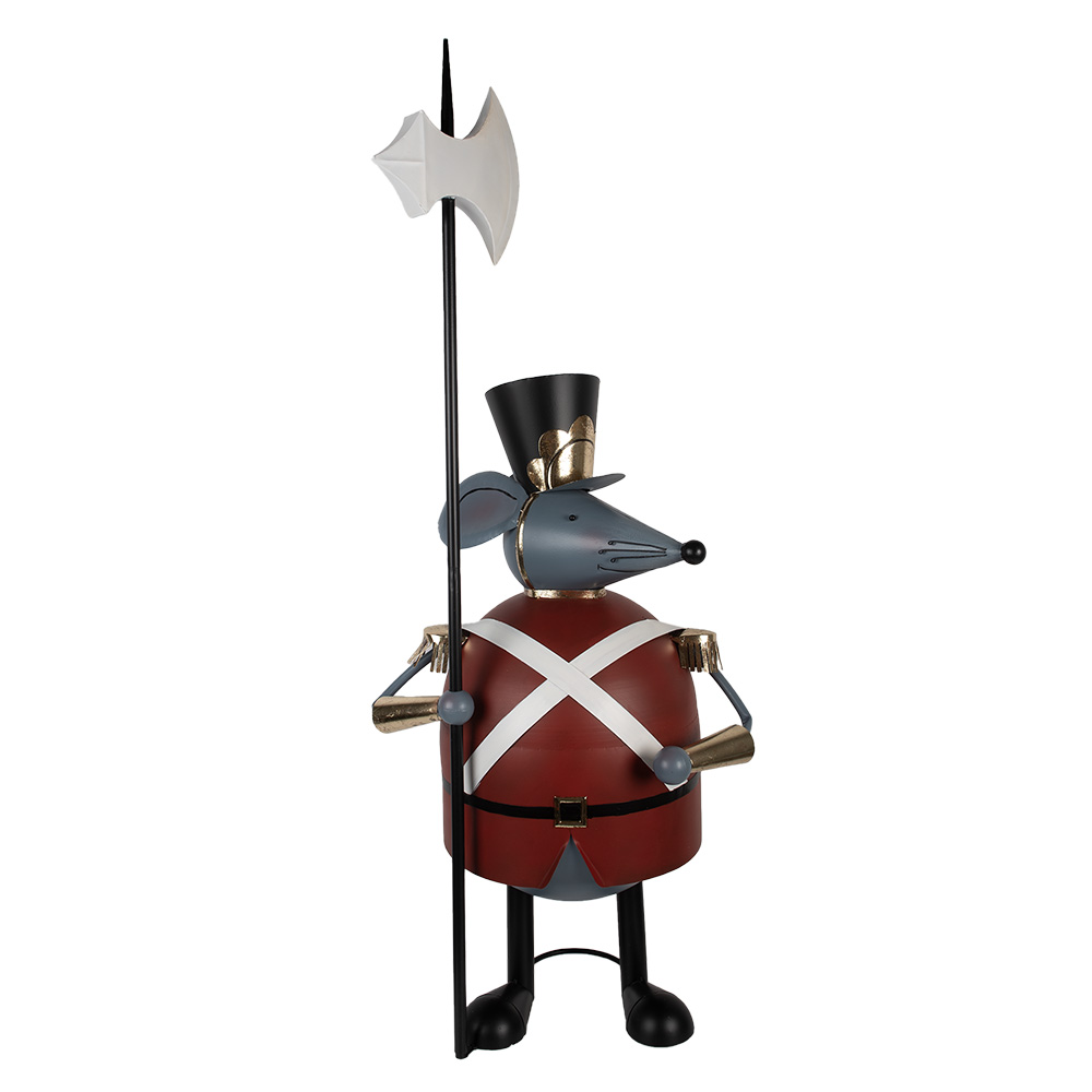 Clayre & Eef   | Decoratie Muis Grijs Rood 50x37x127 cm | 5Y1375