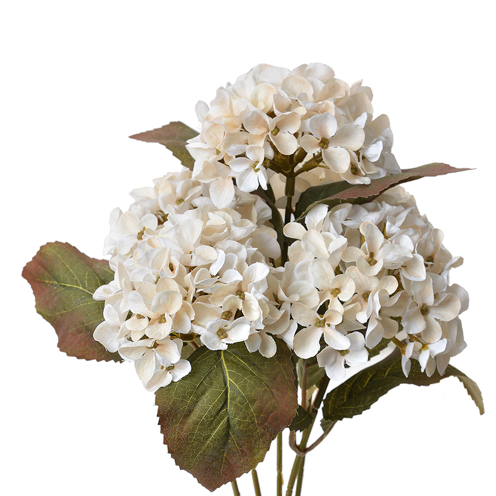 Clayre & Eef   | Kunstbloem Hortensia Wit Groen 18x16x44 cm | 6PL0303