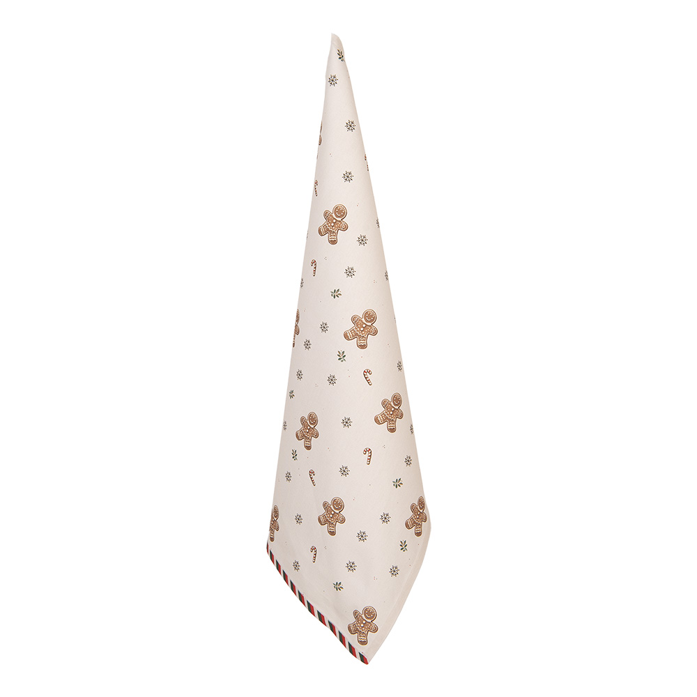 Clayre & Eef   | Theedoek Beige Bruin 50x70 cm | CGM42