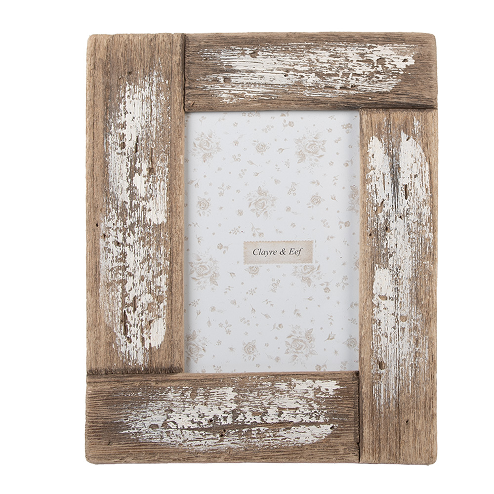 Clayre & Eef   | Fotolijst Bruin Beige 18x2x23 cm / 10x15 cm | 2F1296