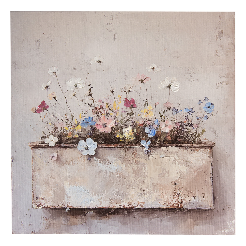 Clayre & Eef   | Wanddecoratie Beige Roze 36x3x36 cm | 66265