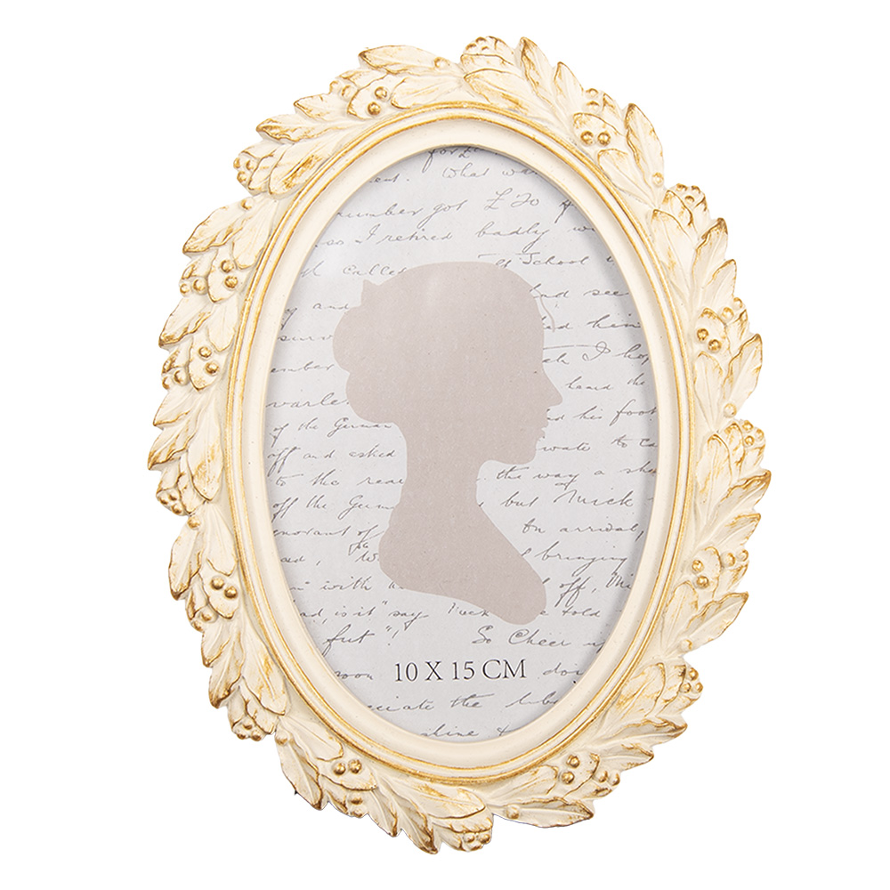 Clayre & Eef   | Fotolijst Beige Goudkleurig 15x2x20 cm / 10x15 cm | 2F1313