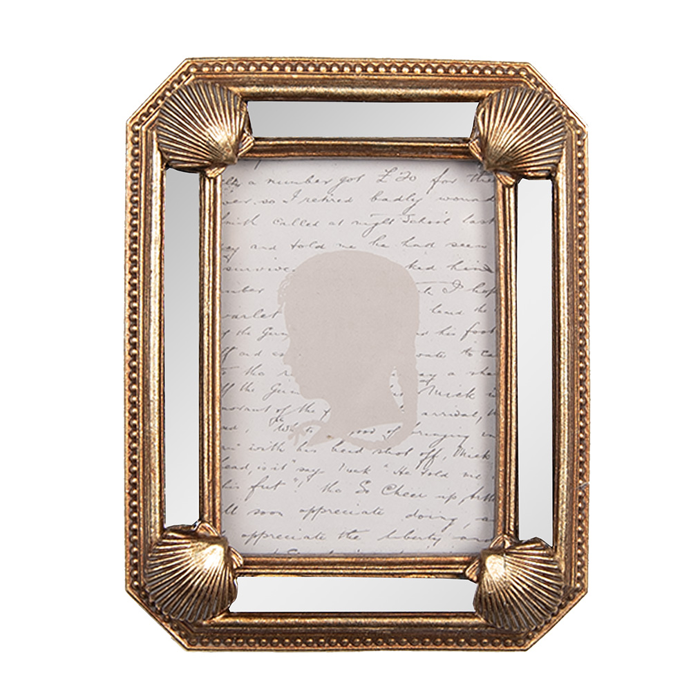 Clayre & Eef   | Fotolijst Goudkleurig 9x2x12 cm / 6x9 cm | 2F1341