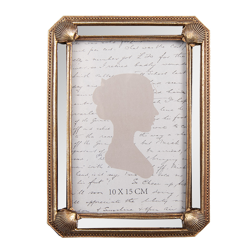 Clayre & Eef   | Fotolijst Goudkleurig 13x2x18 cm / 10x15 cm | 2F1342