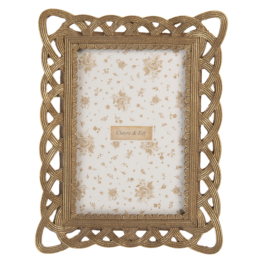 Clayre & Eef   | Fotolijst Goudkleurig 16x3x20 cm / 10x15 cm | 2F1350S