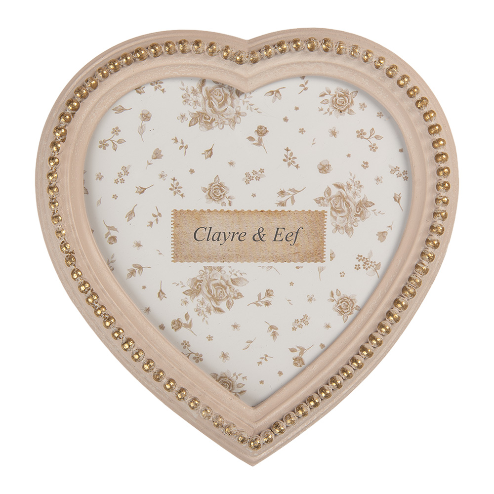 Clayre & Eef   | Fotolijst Roze Goudkleurig 15x2x16 cm / 13x13 cm | 2F1369