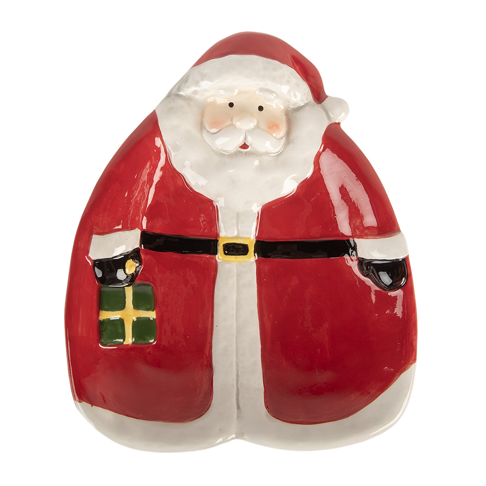 Clayre & Eef   | Servies Ontbijtbord Rood Wit 20x16x4 cm | 6CE2213R