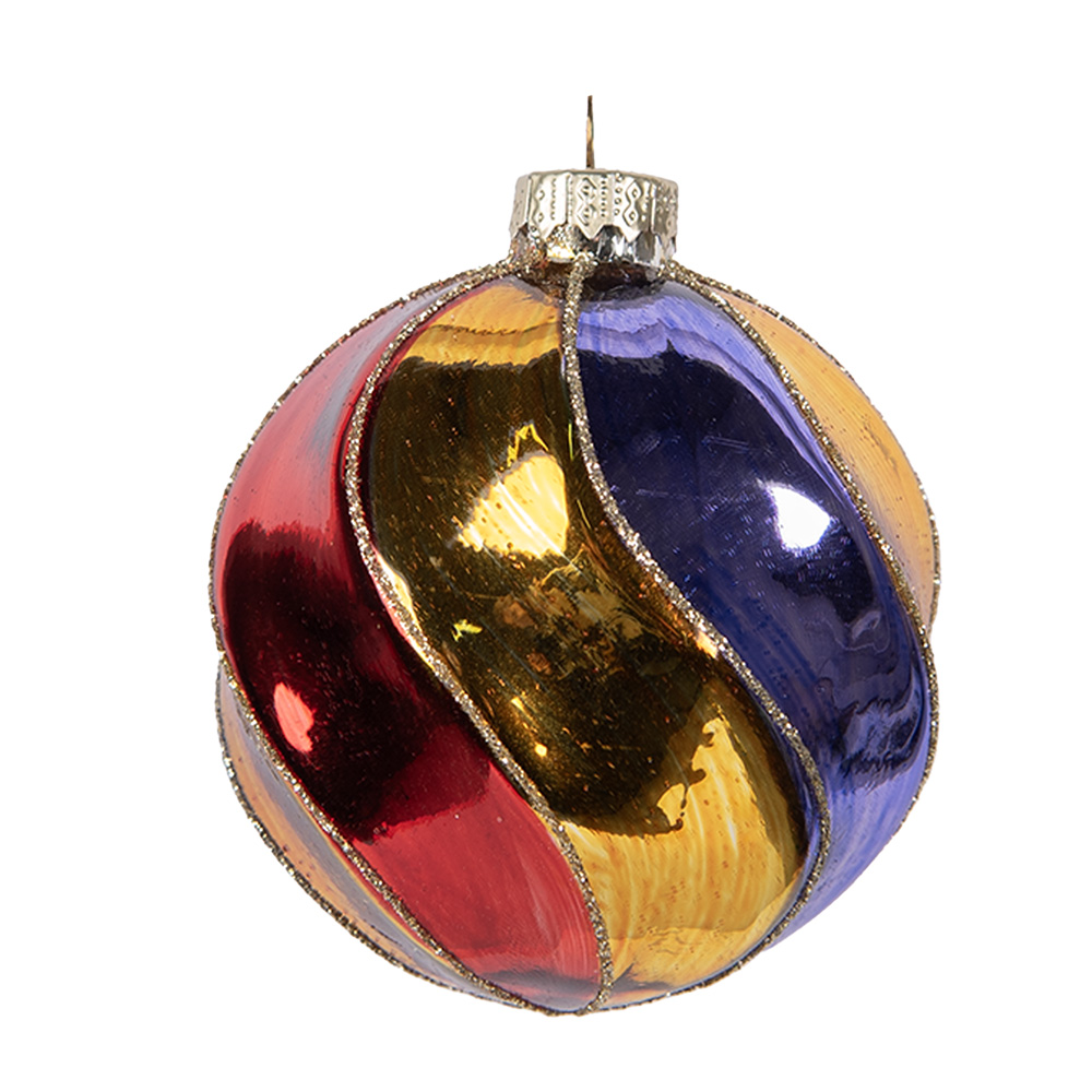 Clayre & Eef   | Kerstbal Meerkleurig ø 8x8 cm | 6GL5100