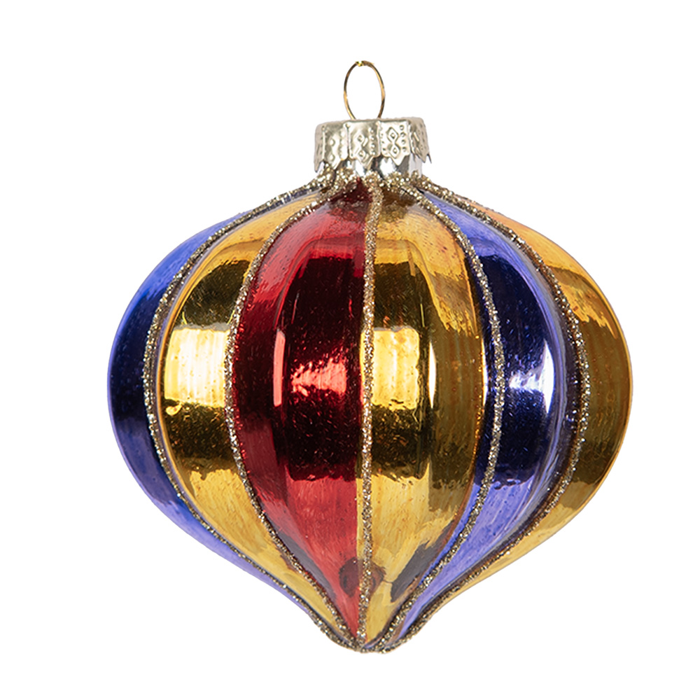Clayre & Eef   | Kerstbal Meerkleurig ø 8x8 cm | 6GL5102