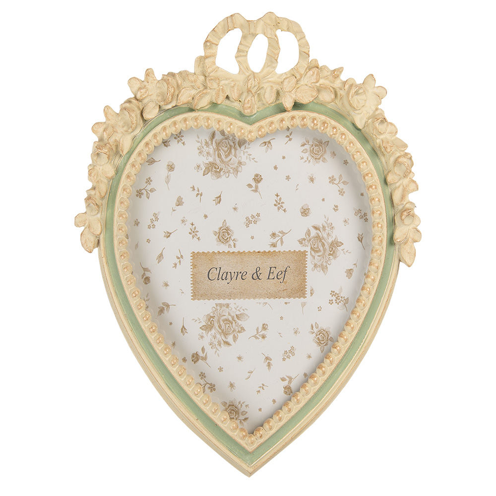 Clayre & Eef   | Fotolijst Beige Groen 16x3x23 cm / 13x18 cm | 2F1364M