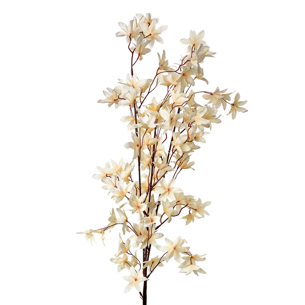 Clayre & Eef   | Decoratie tak met bloemen Beige 15x7x112 cm | 5PL0136BE
