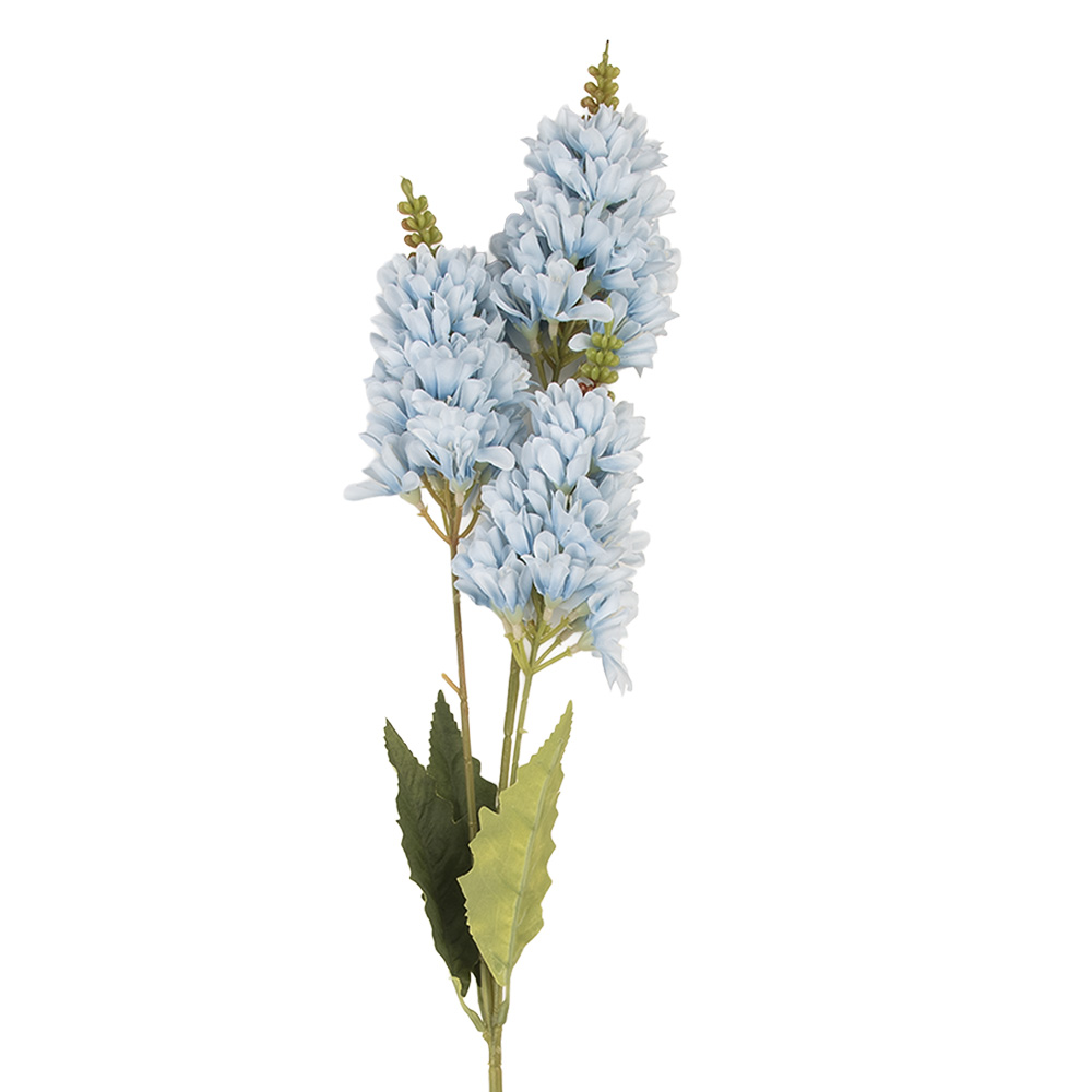 Clayre & Eef   | Decoratie tak met bloemen Blauw Groen 10x7x74 cm | 5PL0190BL