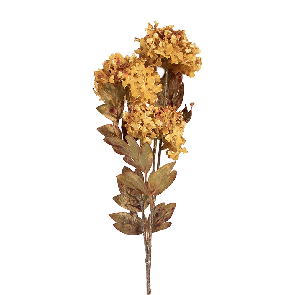 Clayre & Eef   | Decoratie tak met bloemen Geel Groen 10x8x76 cm | 5PL0193Y