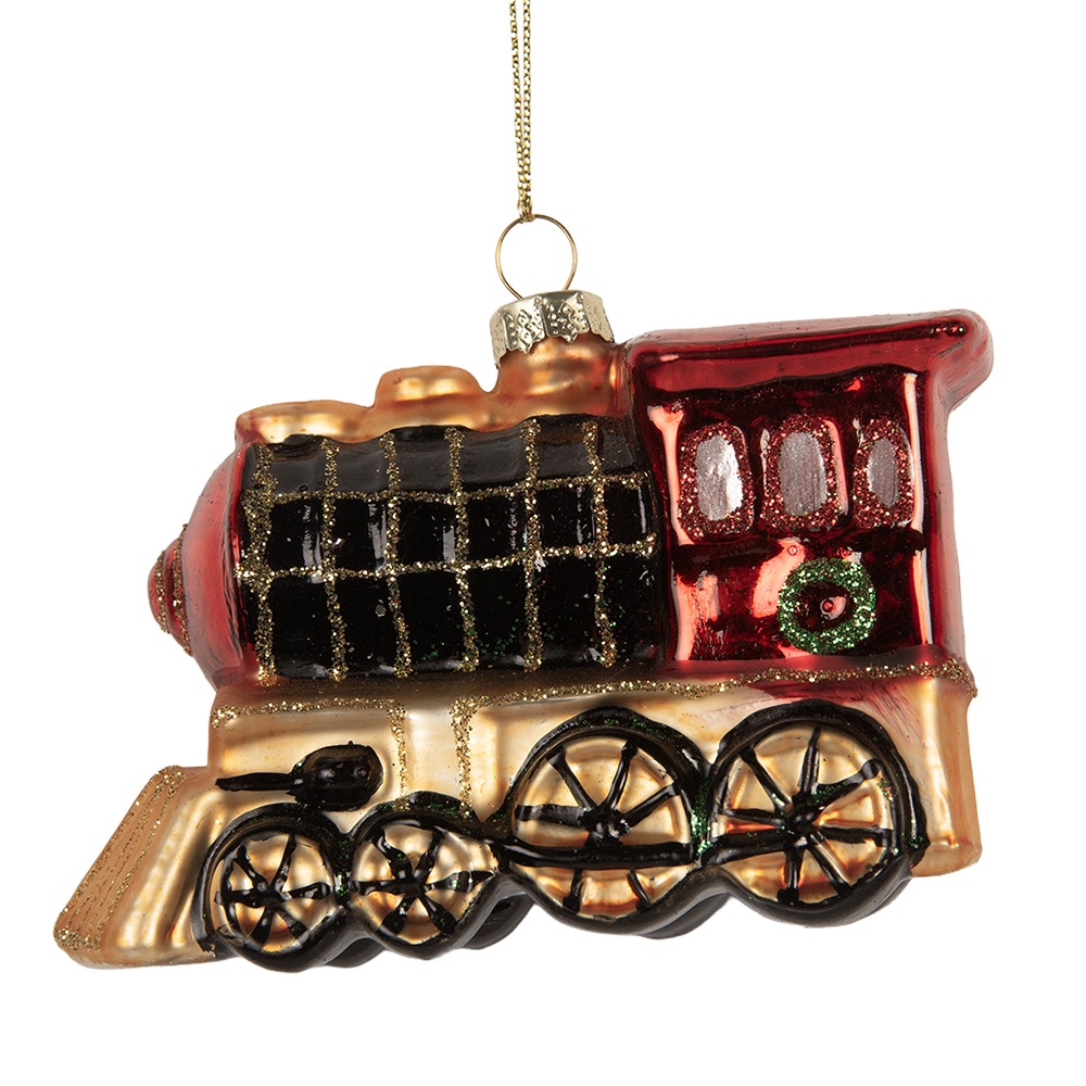 Clayre & Eef   | Kersthanger Rood Zwart 10x5x6 cm | 6GL5249