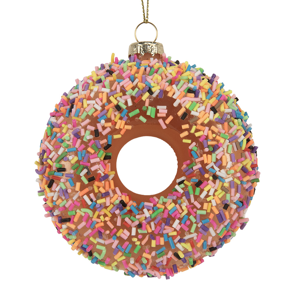 Clayre & Eef   | Kersthanger Bruin Roze ø 10x4 cm | 6GL5254