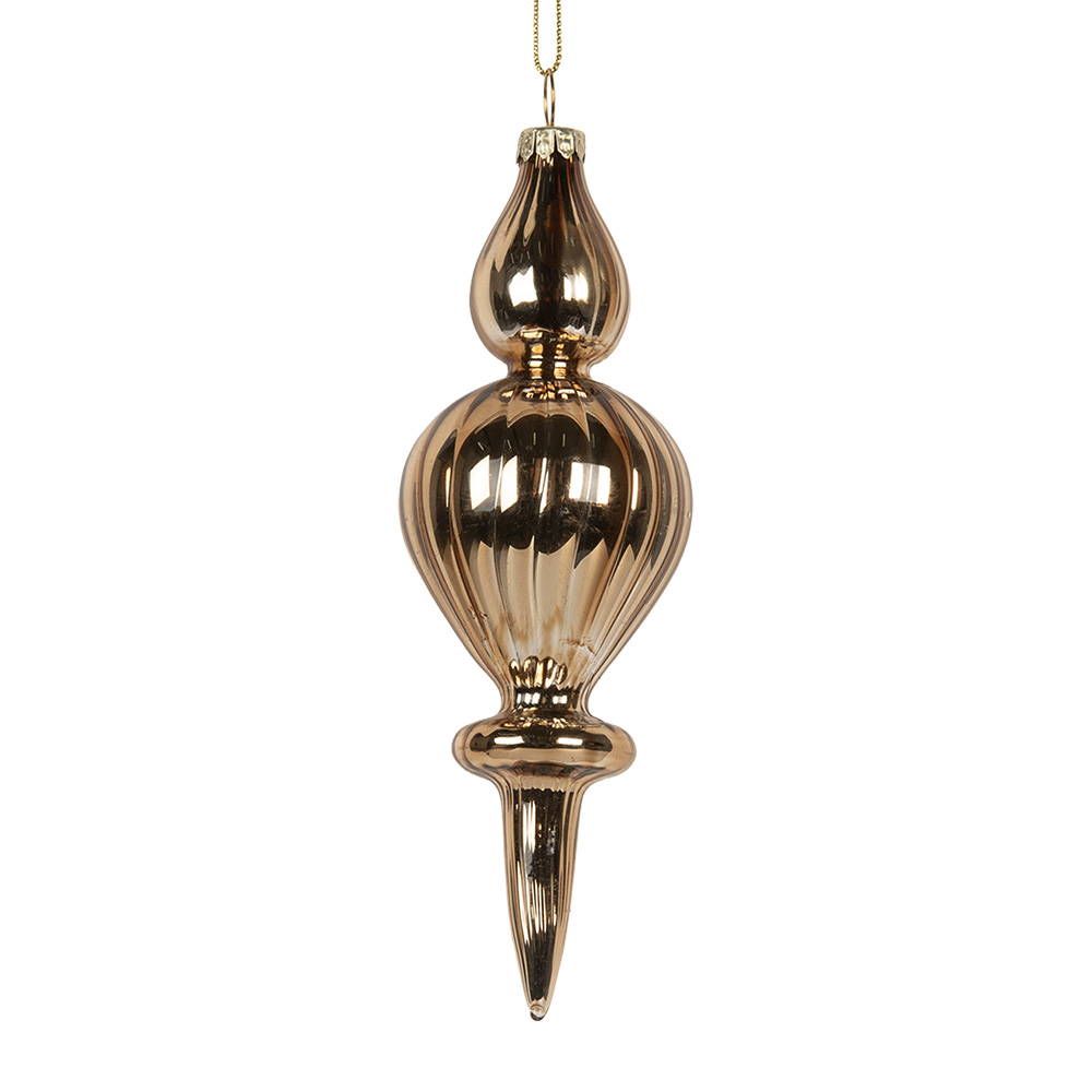 Clayre & Eef   | Kerstbal Goudkleurig ø 5x15 cm | 6GL5269