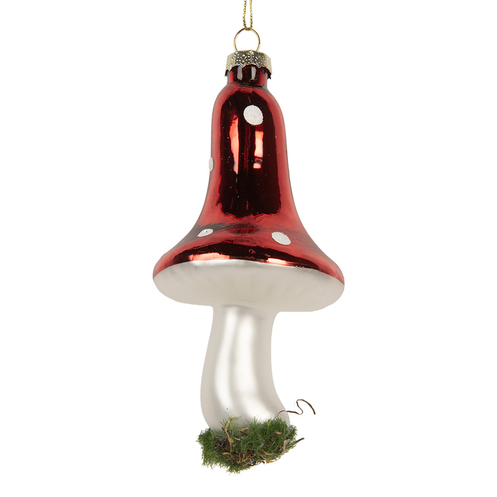Clayre & Eef   | Kersthanger Rood Wit ø 6x12 cm | 6GL5287