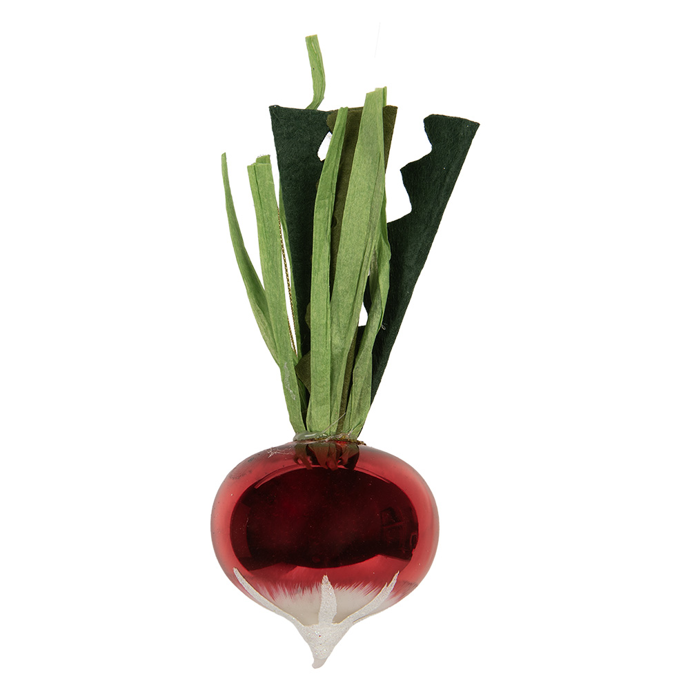 Clayre & Eef   | Kersthanger Rood Groen ø 6x15 cm | 6GL5295