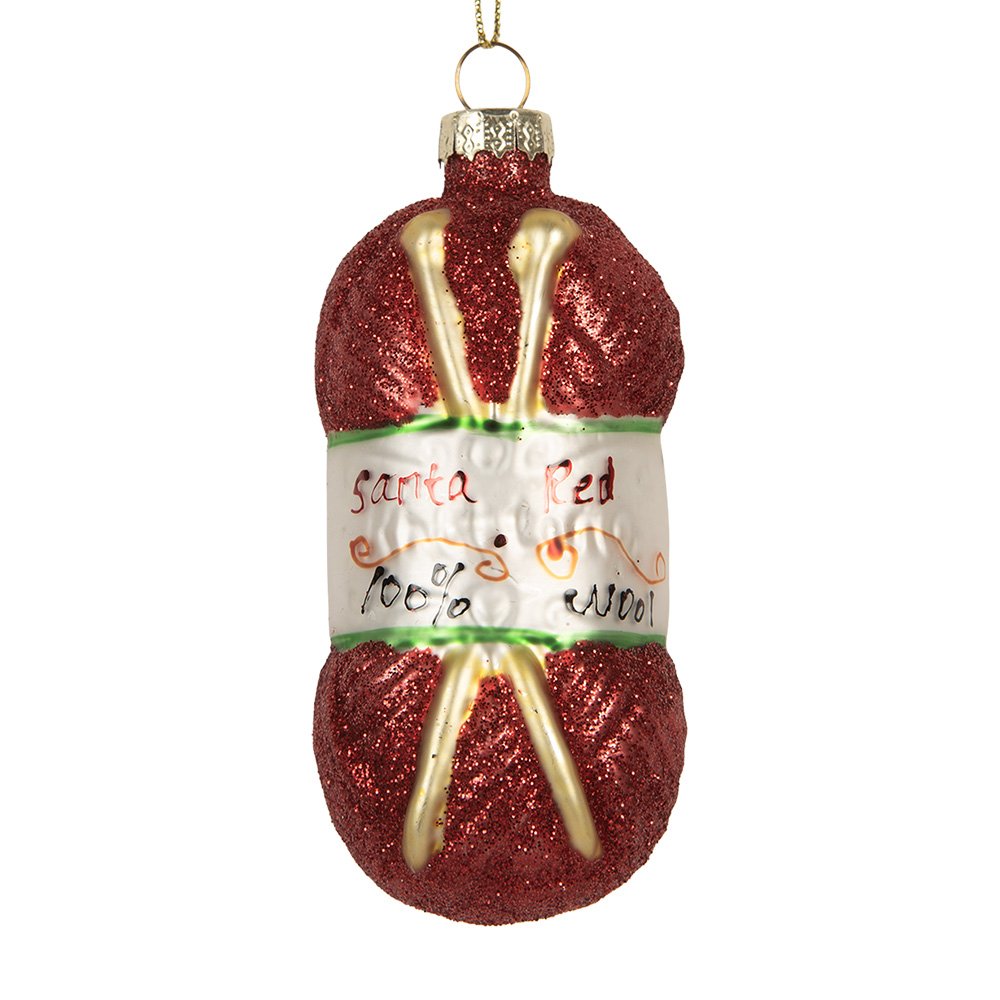 Clayre & Eef   | Kersthanger Rood Wit Ø 5x10 cm | 6GL5306