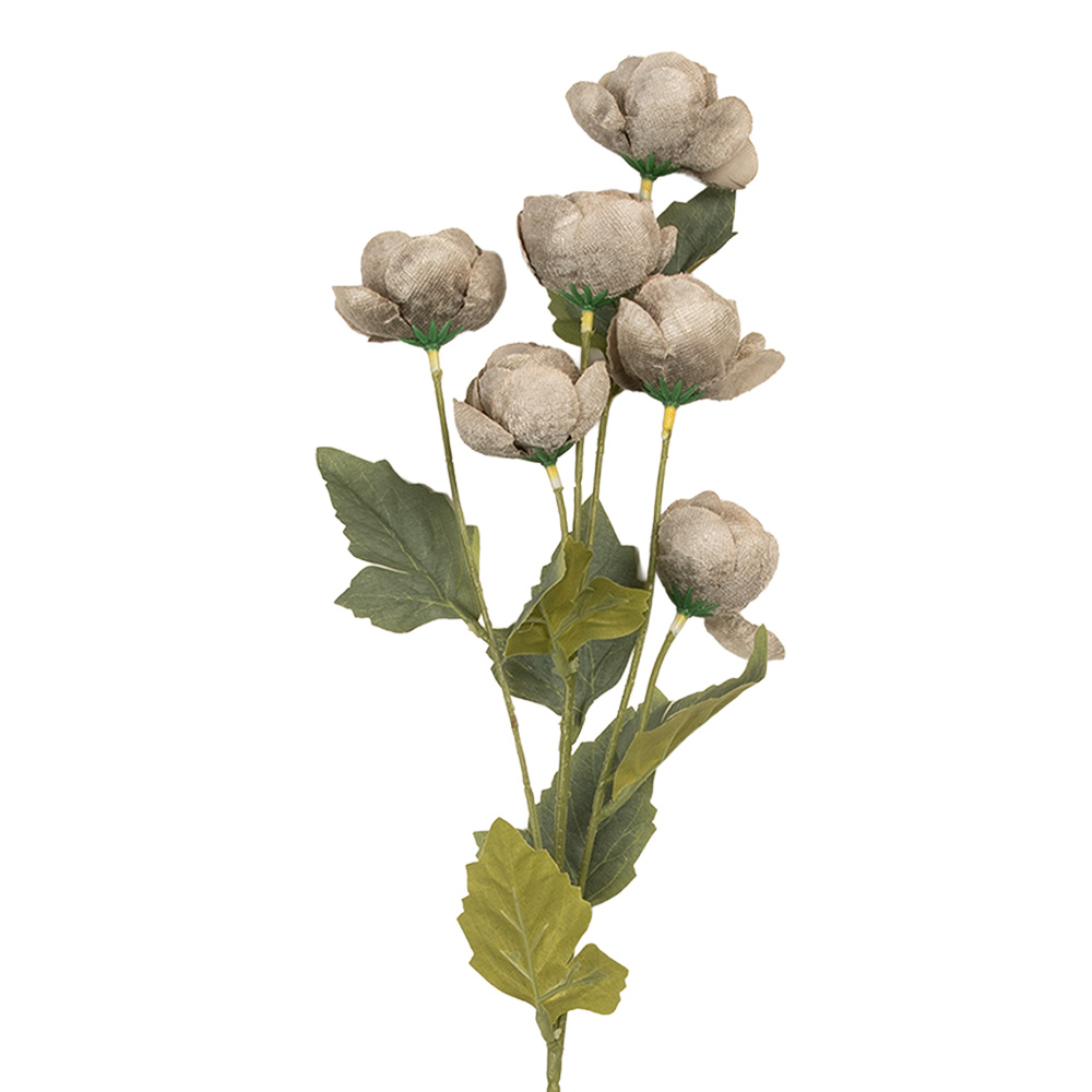 Clayre & Eef   | Decoratie tak met bloemen Grijs Groen 10x10x63 cm | 6PL0409G