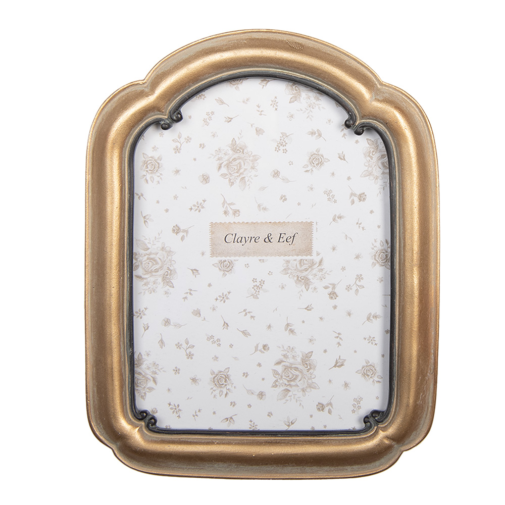Clayre & Eef   | Fotolijst Goudkleurig Bruin 16x2x21 cm / 13x18 cm | 2F1278